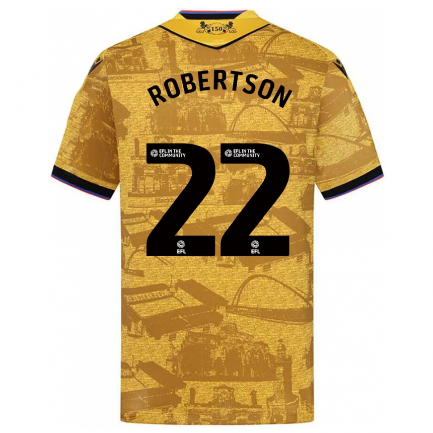 נשים כדורגל Millie Robertson #22 זהב שחור הרחק ג'רזי 2025/26