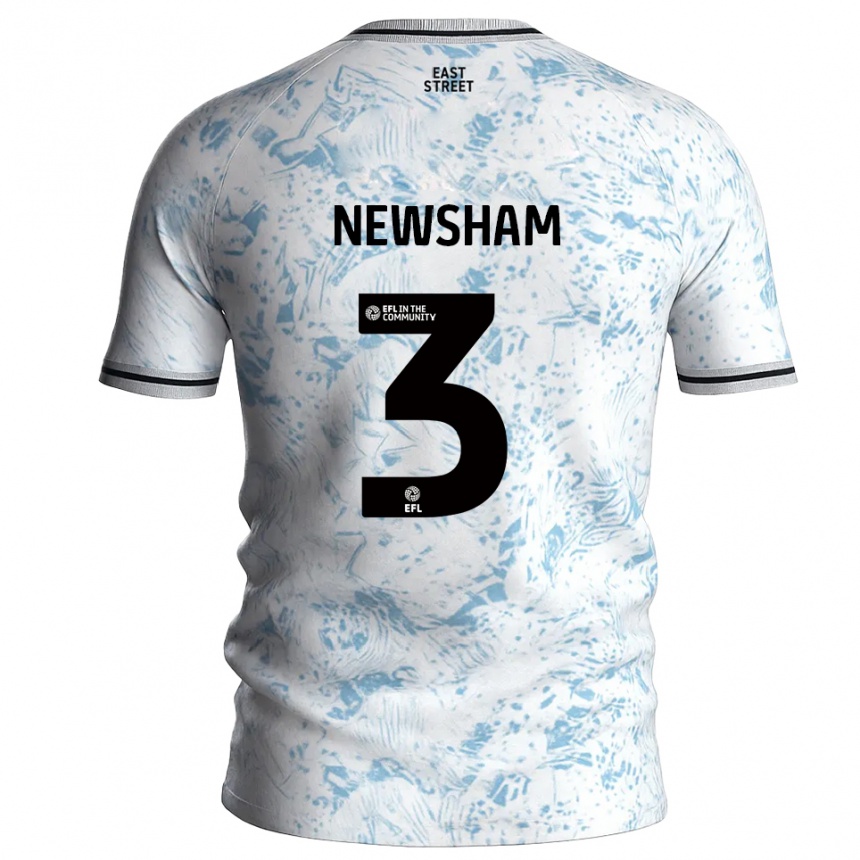 נשים כדורגל שרלוט ניושם #3 לבן תכלת הרחק ג'רזי 2025/26