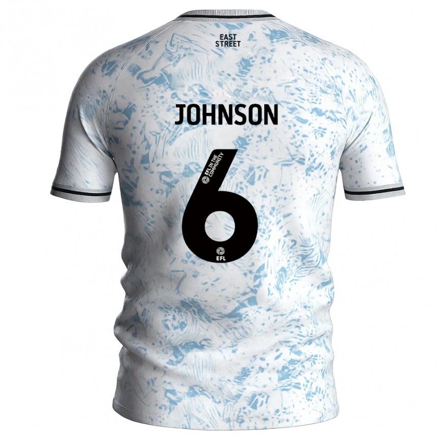נשים כדורגל Melissa Johnson #6 לבן תכלת הרחק ג'רזי 2025/26