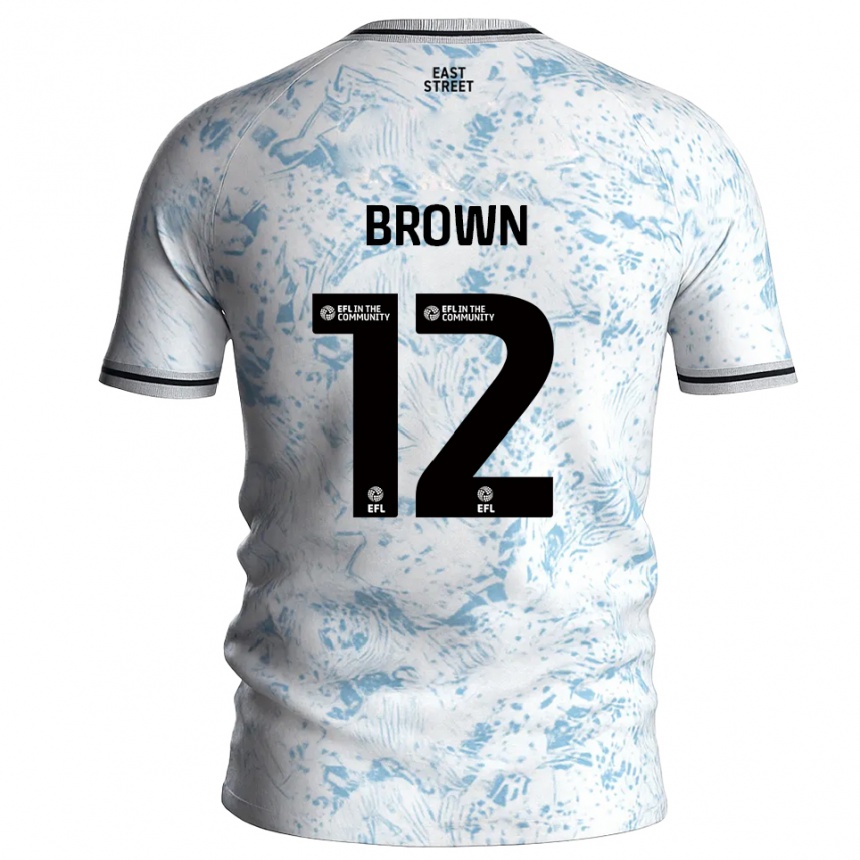 נשים כדורגל Ethan Brown #12 לבן תכלת הרחק ג'רזי 2025/26