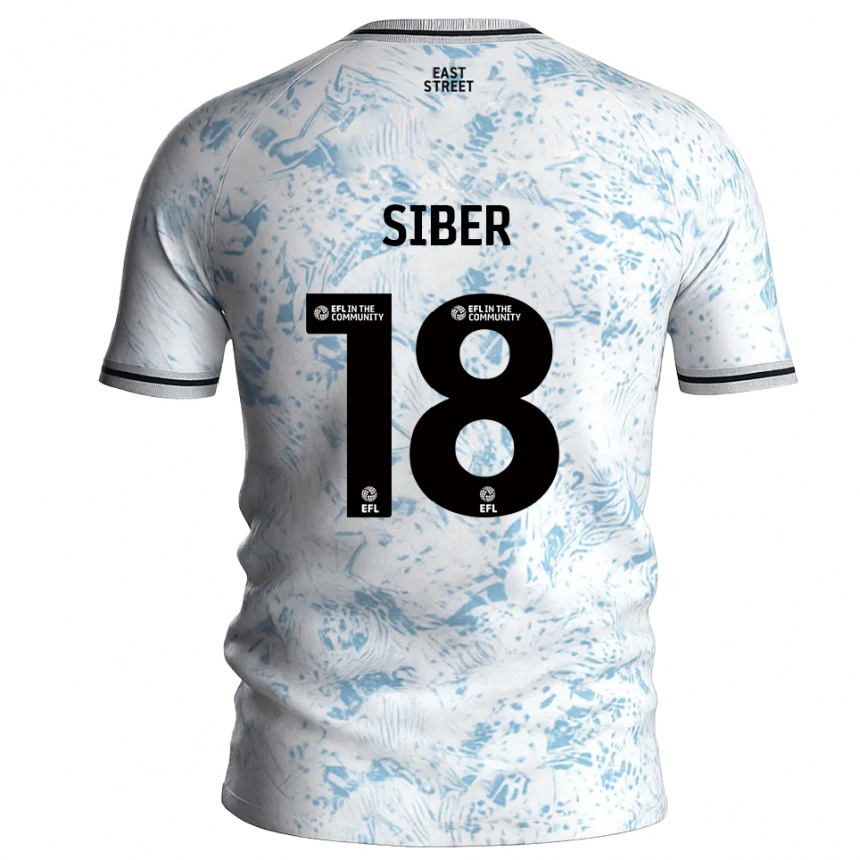 נשים כדורגל גלוריה סיבר #18 לבן תכלת הרחק ג'רזי 2025/26