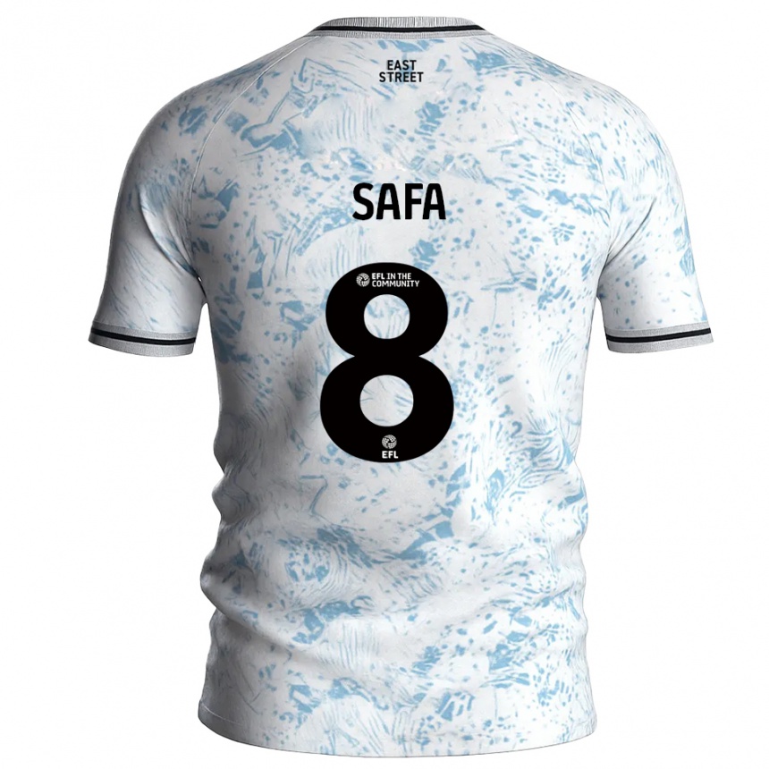 נשים כדורגל ג׳ייקוב סאפה #8 לבן תכלת הרחק ג'רזי 2025/26