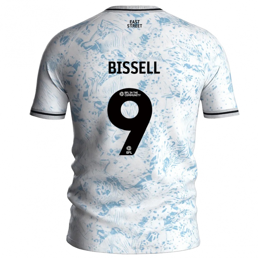 נשים כדורגל אמה ביסל #9 לבן תכלת הרחק ג'רזי 2025/26