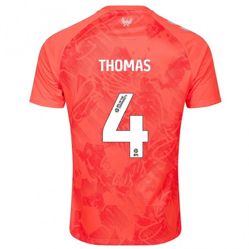 נשים כדורגל בובי תומאס #4 כתום לבן הרחק ג'רזי 2025/26