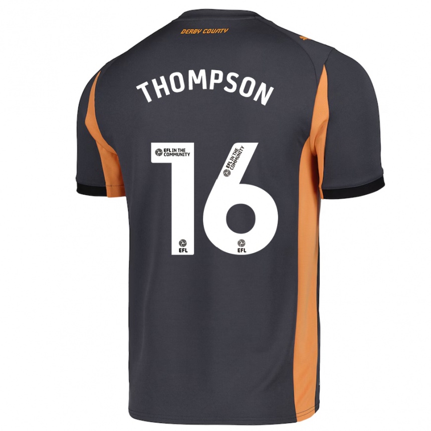 נשים כדורגל Liam Thompson #16 אפור כתום שחור הרחק ג'רזי 2025/26