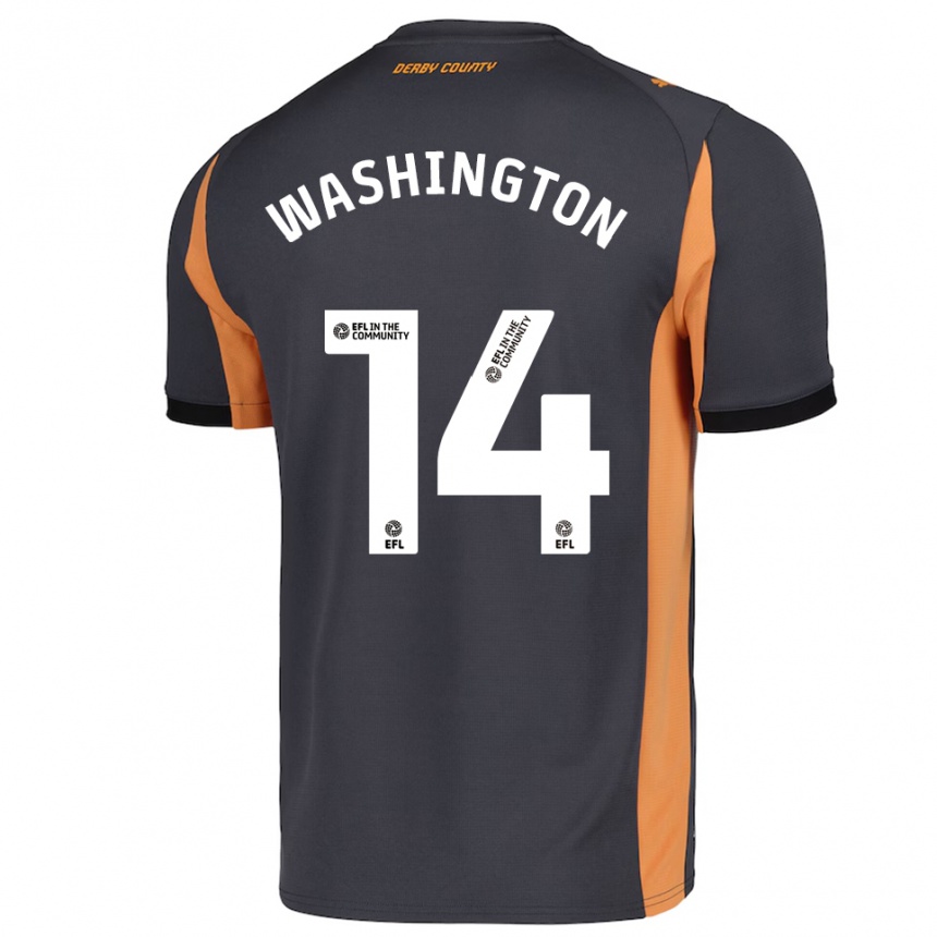 נשים כדורגל קונור וושינגטון #14 אפור כתום שחור הרחק ג'רזי 2025/26