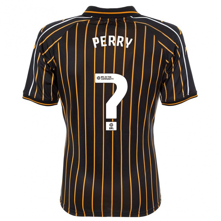 נשים כדורגל Alfie Perry #0 לבן שחור הרחק ג'רזי 2025/26