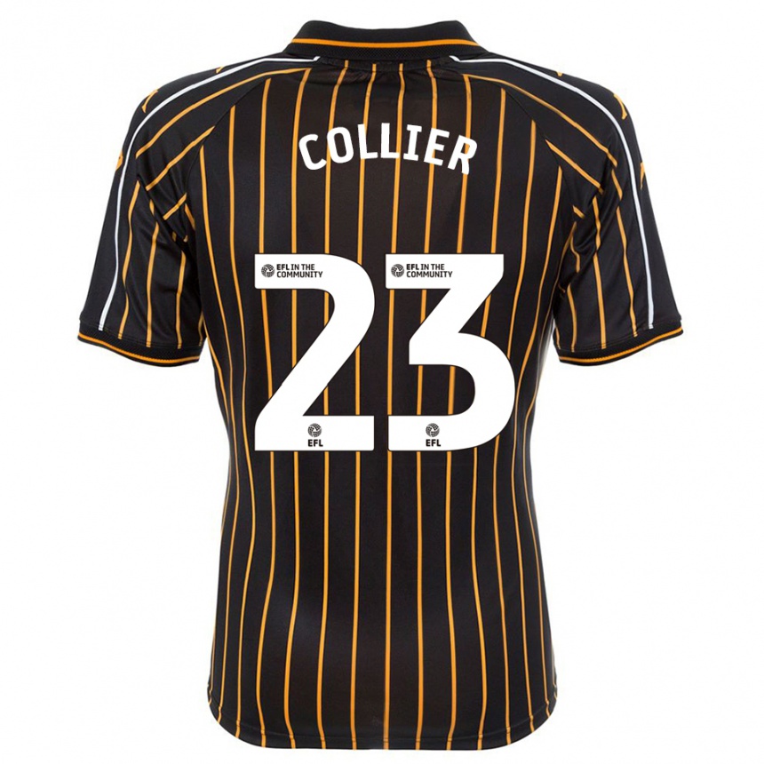 נשים כדורגל Holly Johnson-Collier #23 לבן שחור הרחק ג'רזי 2025/26