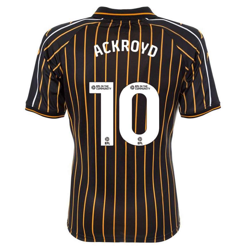 נשים כדורגל Rachael Ackroyd #10 לבן שחור הרחק ג'רזי 2025/26