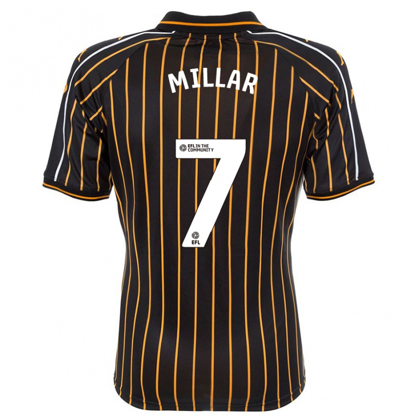 נשים כדורגל ליאם מילאר #7 לבן שחור הרחק ג'רזי 2025/26