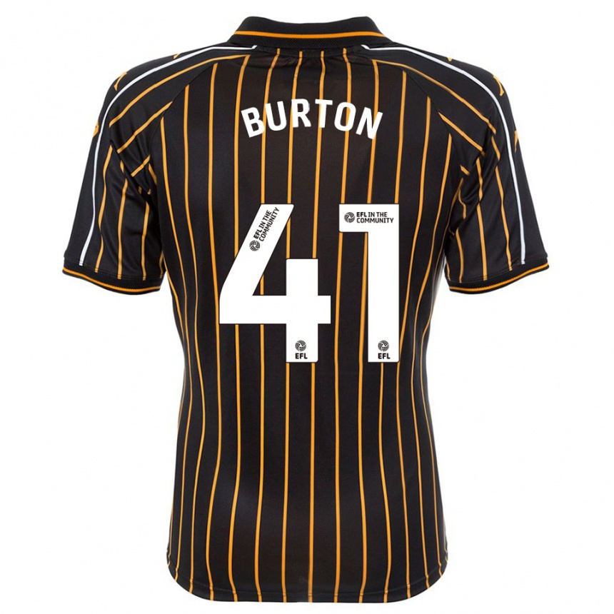 נשים כדורגל Jess Burton #41 לבן שחור הרחק ג'רזי 2025/26