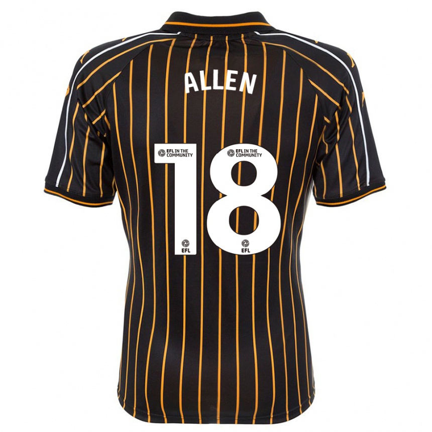 נשים כדורגל Aaliyah Allen #18 לבן שחור הרחק ג'רזי 2025/26