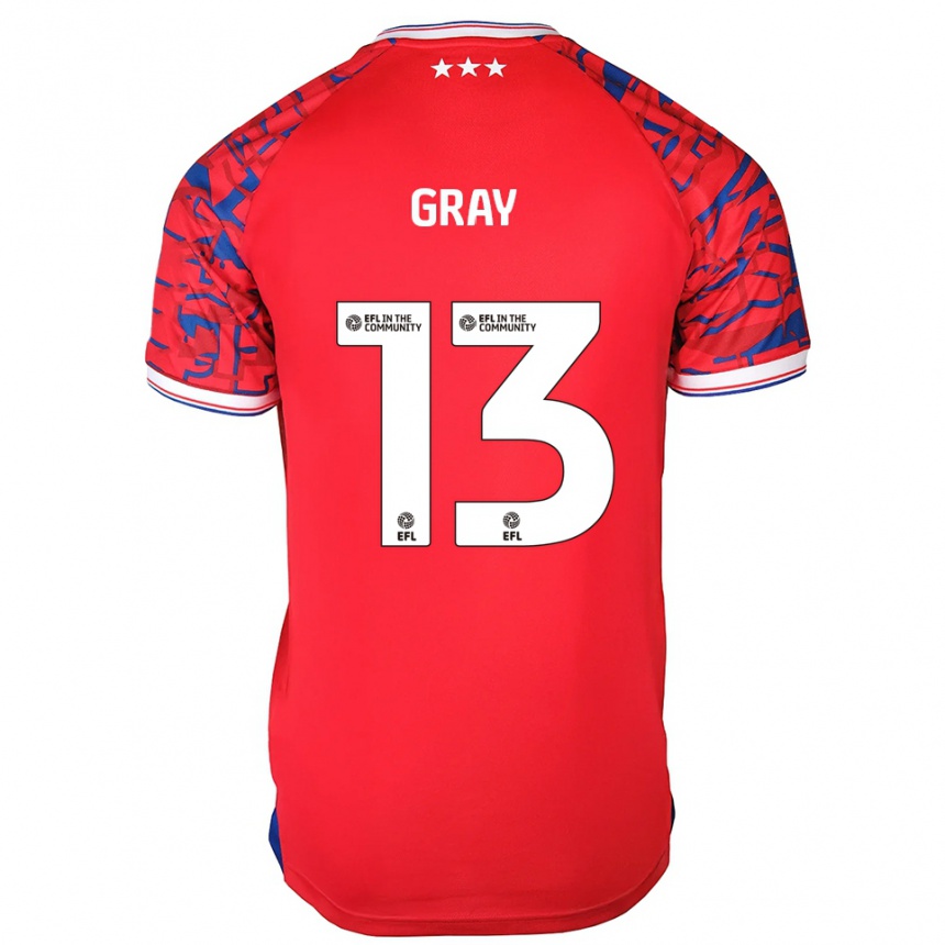 נשים כדורגל הנרי גריי #13 אדום כחול הרחק ג'רזי 2025/26