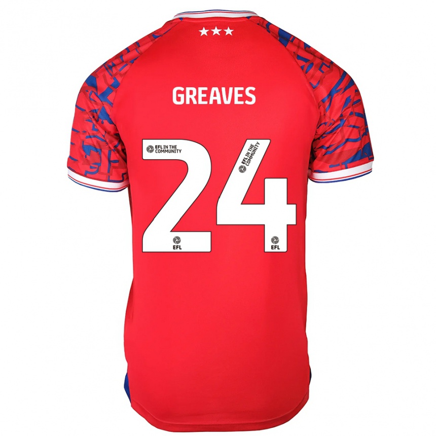 נשים כדורגל ג'ייקוב גריבס #24 אדום כחול הרחק ג'רזי 2025/26