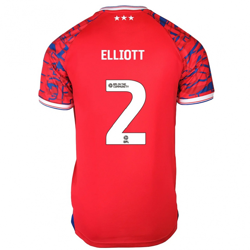 נשים כדורגל Leon Elliott #2 אדום כחול הרחק ג'רזי 2025/26