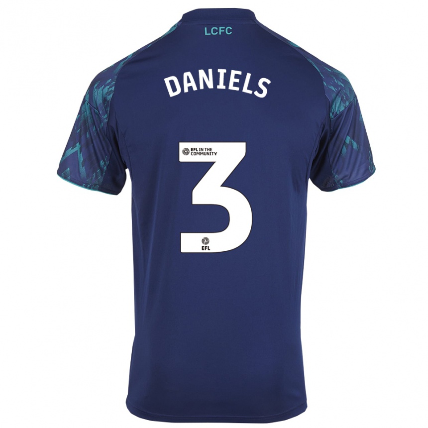 נשים כדורגל Will Daniels #3 כחול נייבי ירוק לבן הרחק ג'רזי 2025/26