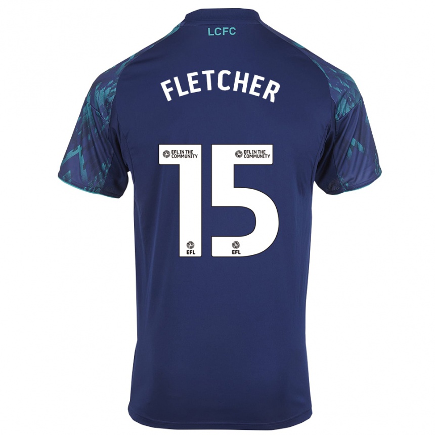 נשים כדורגל Jake Fletcher #15 כחול נייבי ירוק לבן הרחק ג'רזי 2025/26