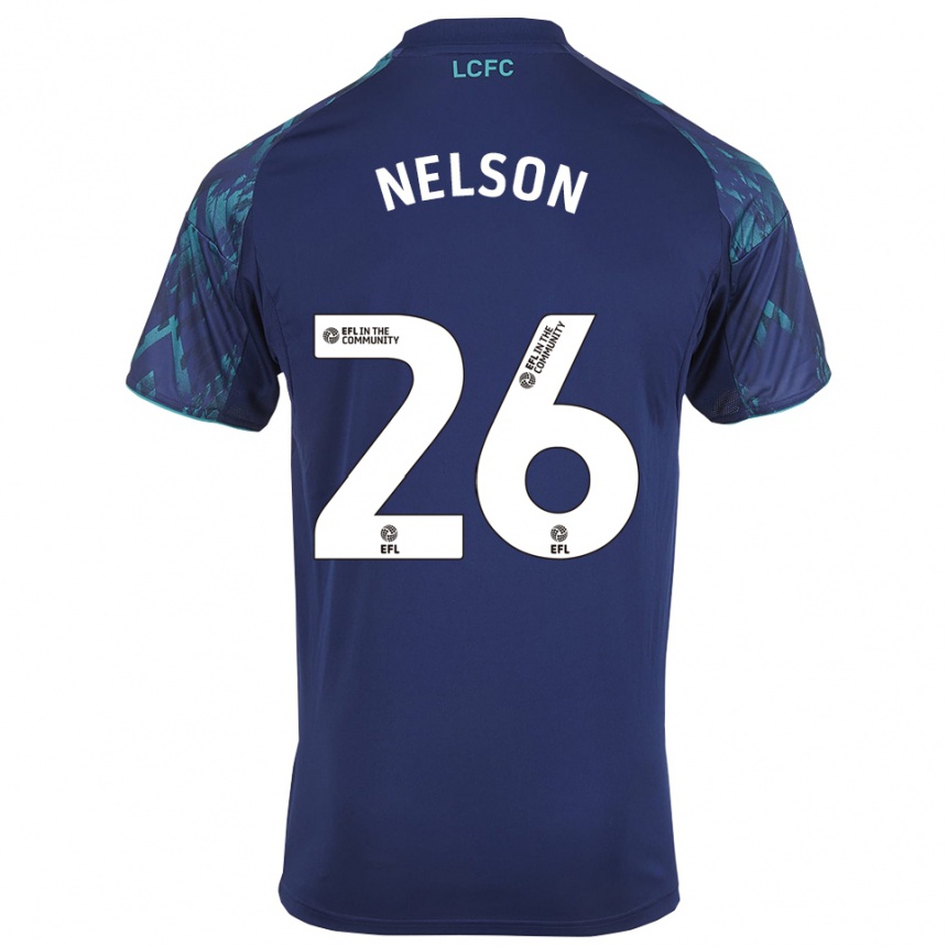 נשים כדורגל בן נלסון #26 כחול נייבי ירוק לבן הרחק ג'רזי 2025/26
