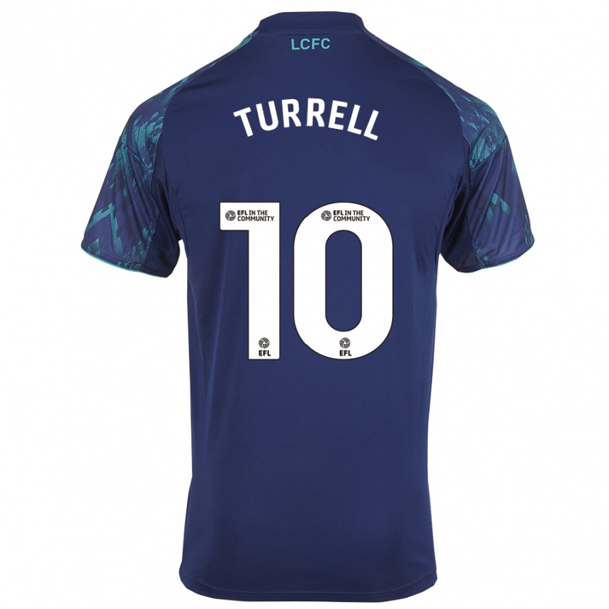 נשים כדורגל Lyndon Turrell #10 כחול נייבי ירוק לבן הרחק ג'רזי 2025/26