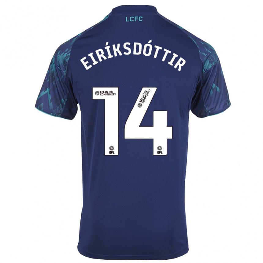 נשים כדורגל Hlín Eiríksdóttir #14 כחול נייבי ירוק לבן הרחק ג'רזי 2025/26