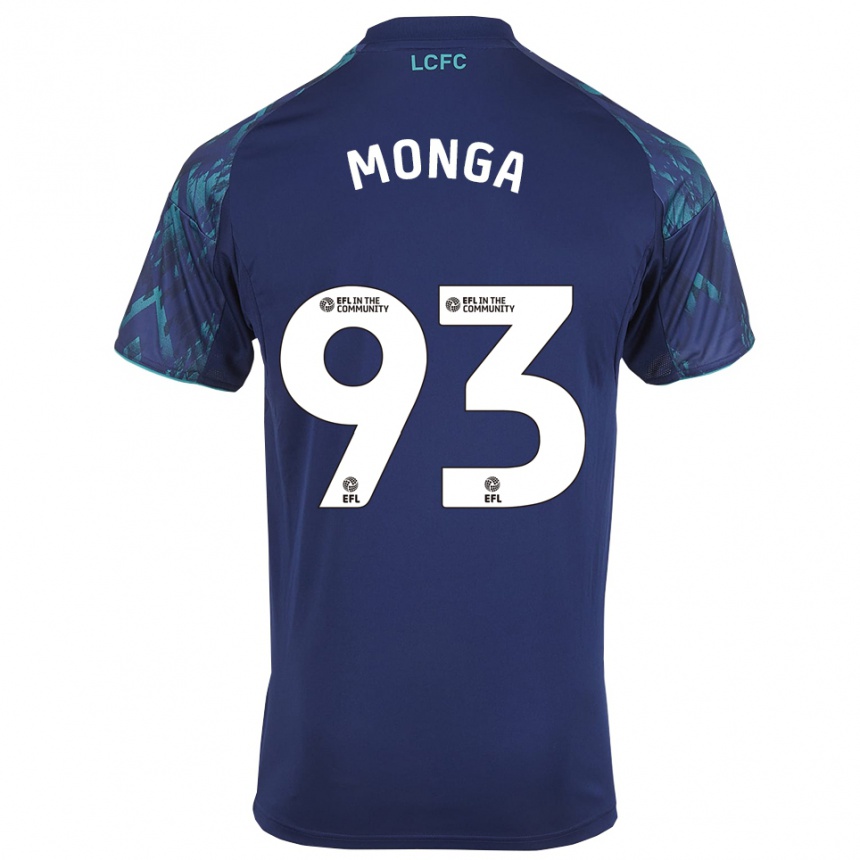 נשים כדורגל Jeremy Monga #93 כחול נייבי ירוק לבן הרחק ג'רזי 2025/26