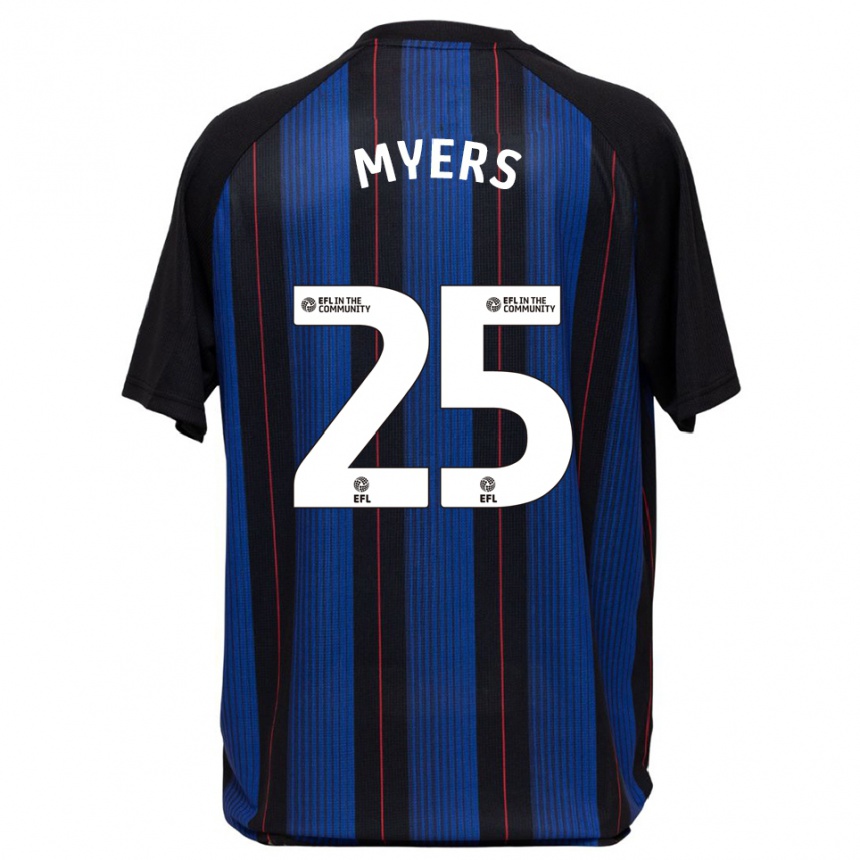 נשים כדורגל מאדי מאיירס #25 כחול שחור הרחק ג'רזי 2025/26