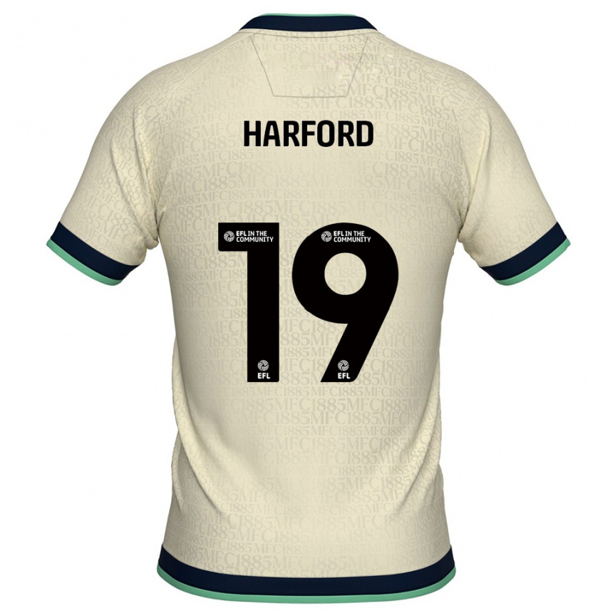 נשים כדורגל Beth Harford #19 שמפניה כחול נייבי הרחק ג'רזי 2025/26