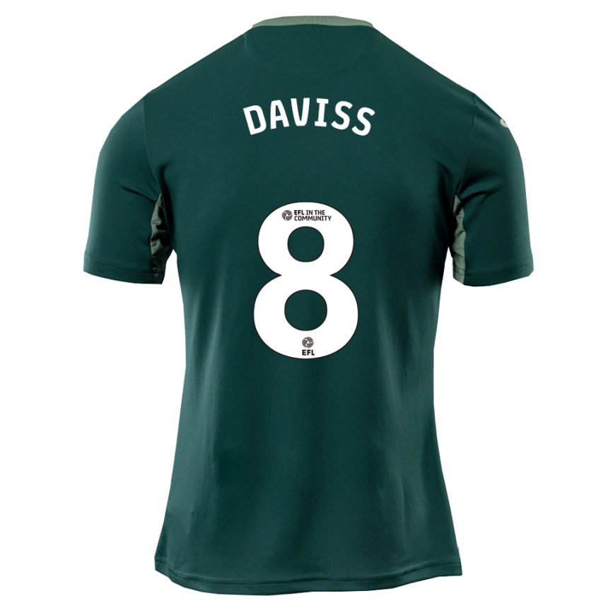 נשים כדורגל Millie Daviss #8 ירוק לבן סגול הרחק ג'רזי 2025/26