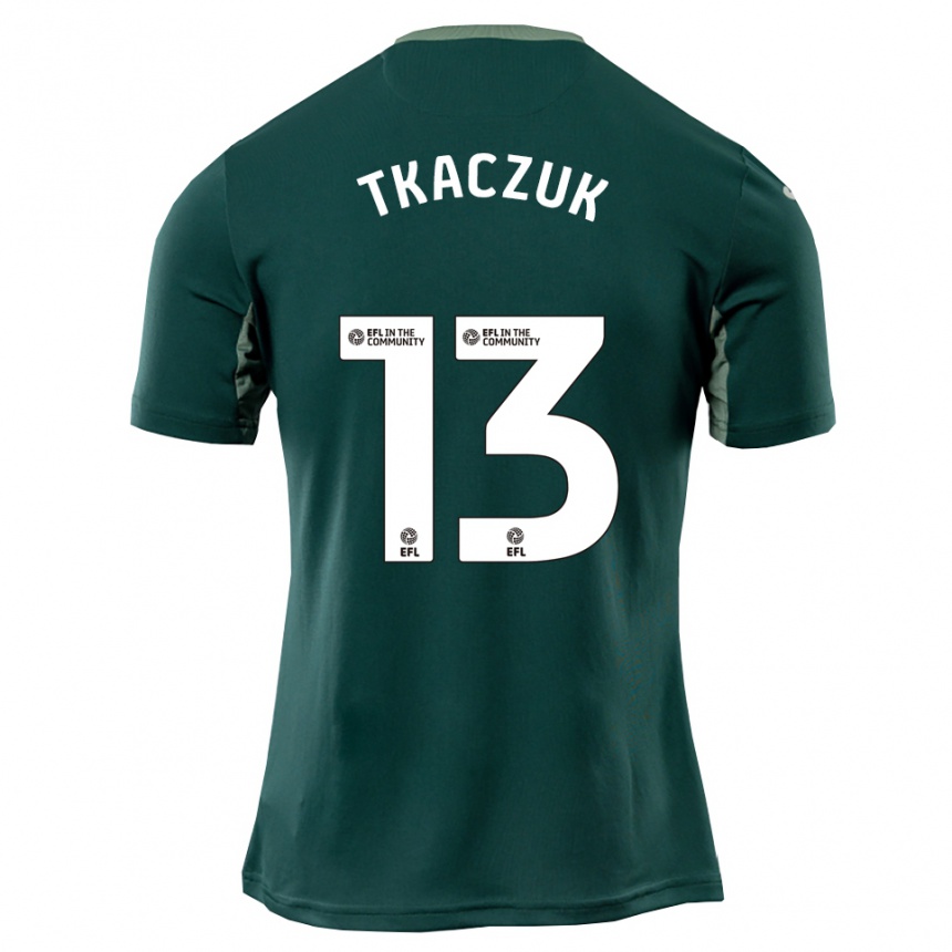 נשים כדורגל Nikodem Tkaczuk #13 ירוק לבן סגול הרחק ג'רזי 2025/26