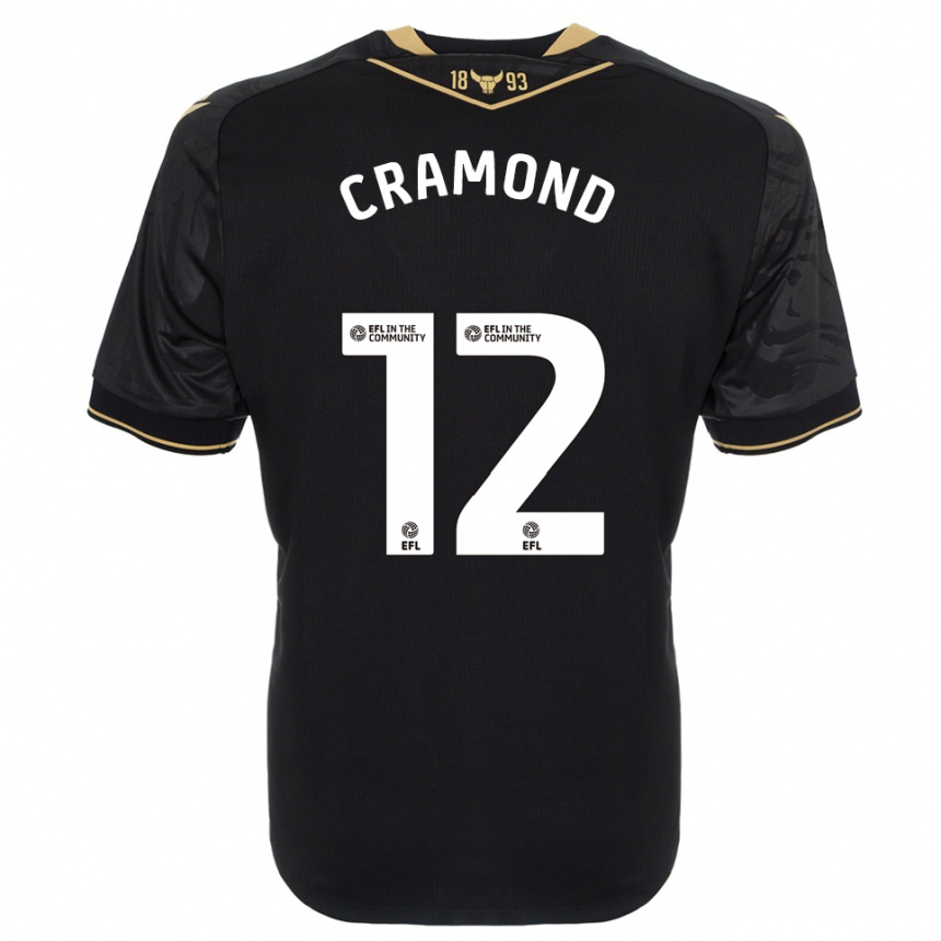 נשים כדורגל Charlie Cramond #12 שחור זהב הרחק ג'רזי 2025/26