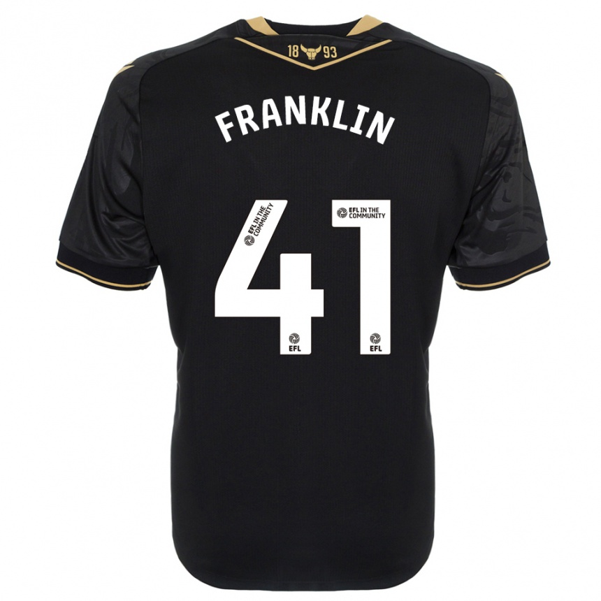 נשים כדורגל George Franklin #41 שחור זהב הרחק ג'רזי 2025/26