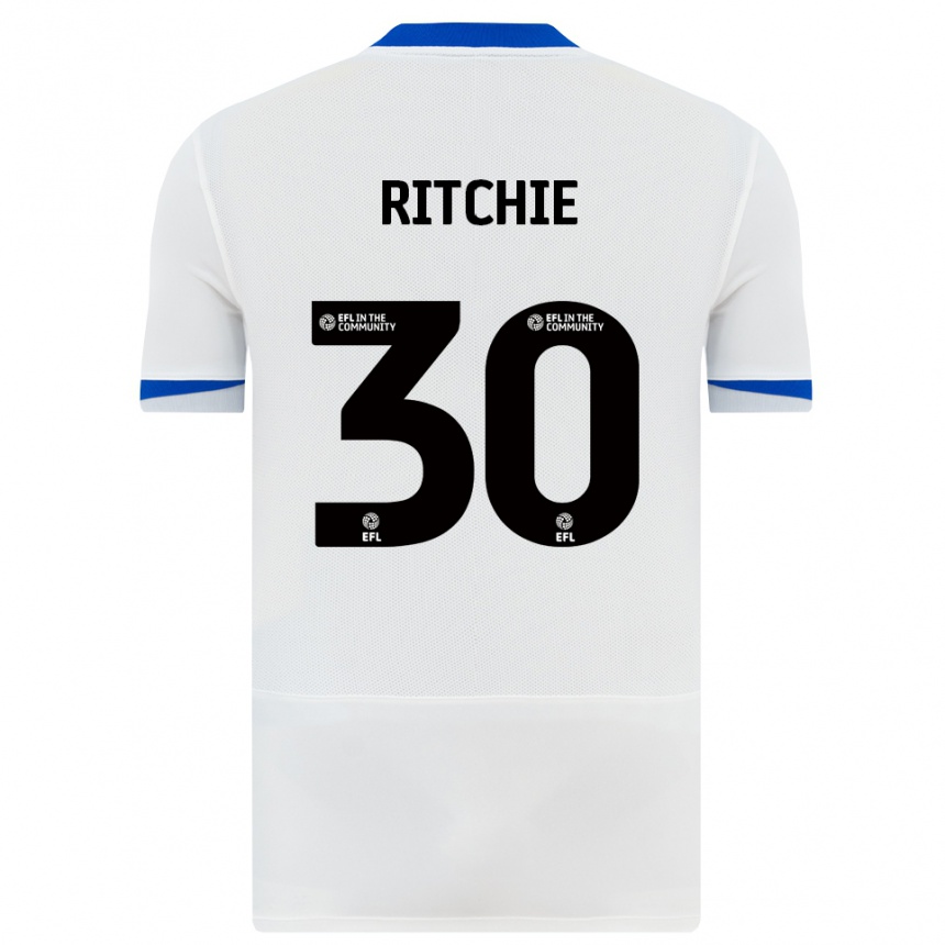 נשים כדורגל מאט ריצ'י #30 לבן שחור הרחק ג'רזי 2025/26