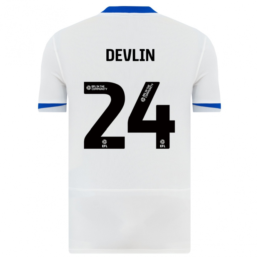 נשים כדורגל טרי דוולין #24 לבן שחור הרחק ג'רזי 2025/26