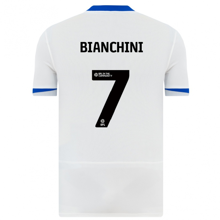 נשים כדורגל פלוריאן ביאנקיני #7 לבן שחור הרחק ג'רזי 2025/26