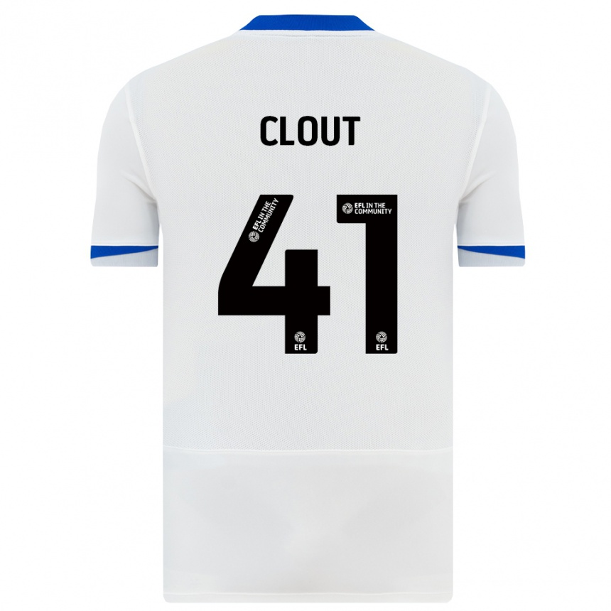 נשים כדורגל Harry Clout #41 לבן שחור הרחק ג'רזי 2025/26