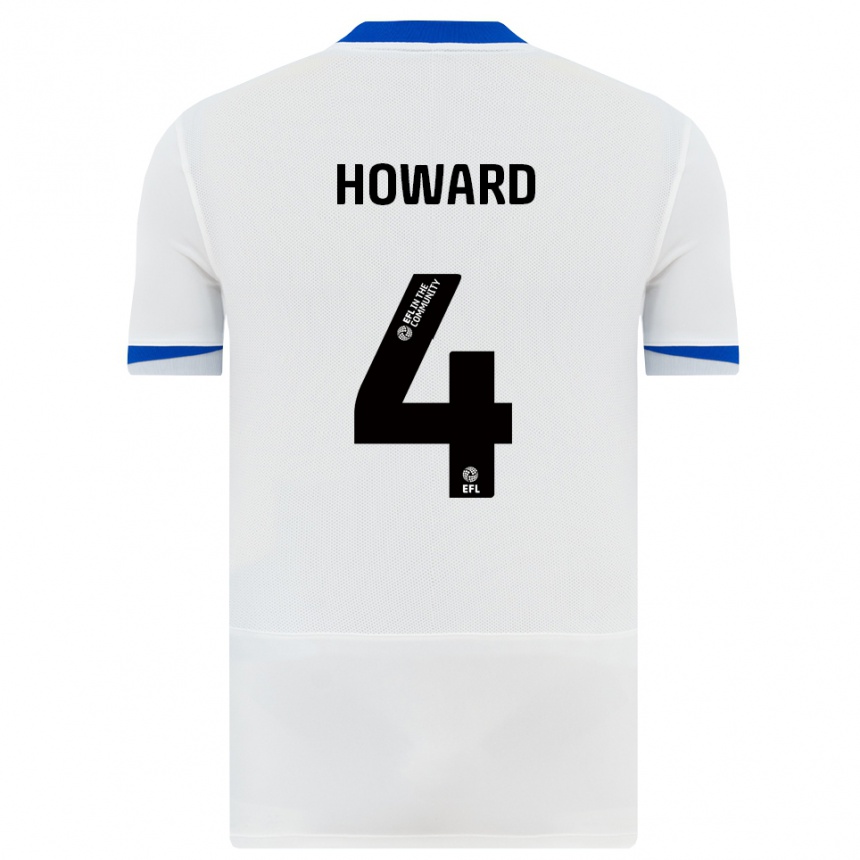 נשים כדורגל Cody Howard #4 לבן שחור הרחק ג'רזי 2025/26