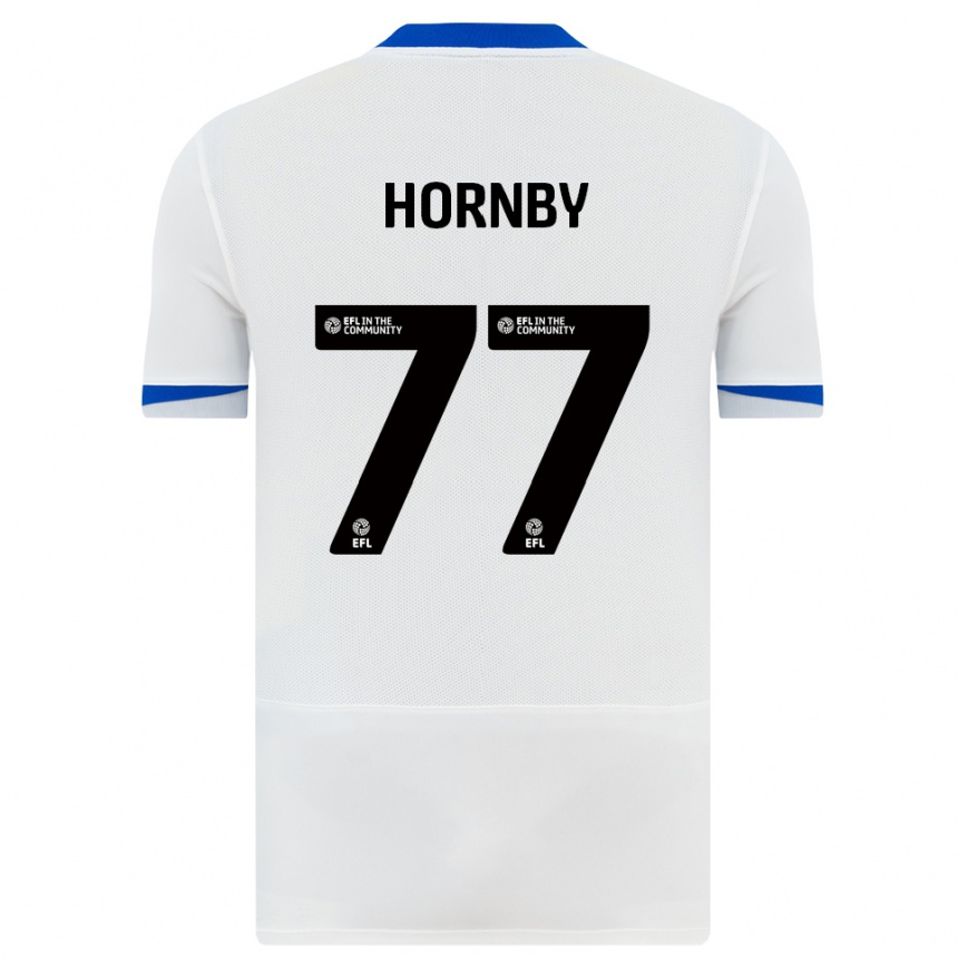 נשים כדורגל מייגן הורנבי #77 לבן שחור הרחק ג'רזי 2025/26