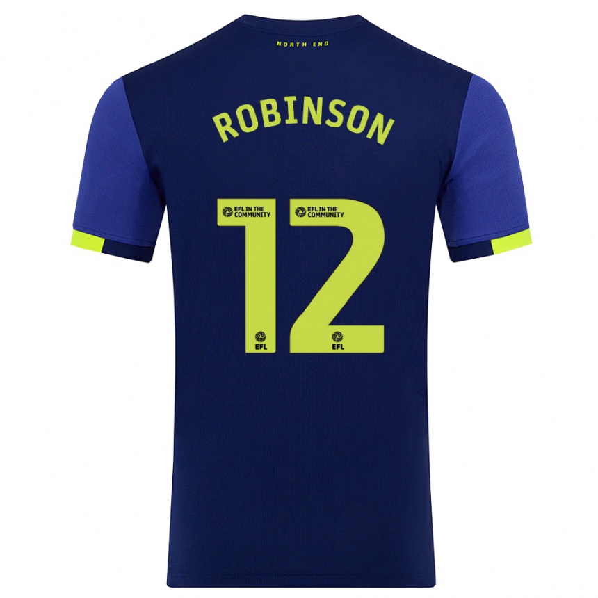 נשים כדורגל Ben Robinson #12 כחול נייבי צהוב הרחק ג'רזי 2025/26