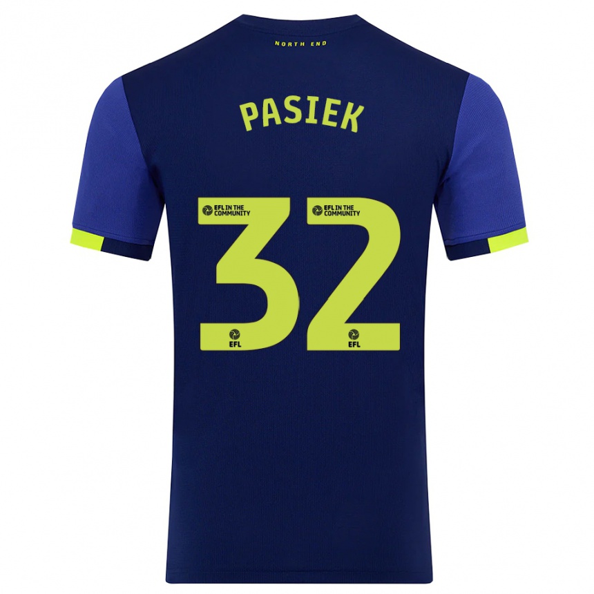 נשים כדורגל Kacper Pasiek #32 כחול נייבי צהוב הרחק ג'רזי 2025/26