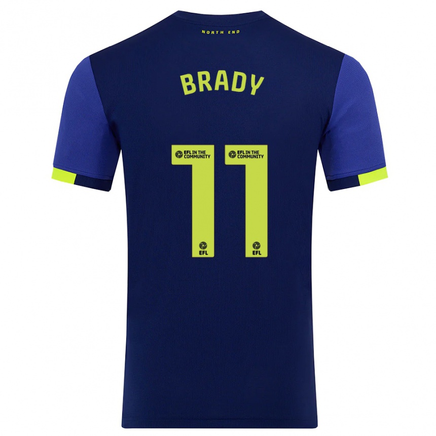 נשים כדורגל רובי בריידי #11 כחול נייבי צהוב הרחק ג'רזי 2025/26