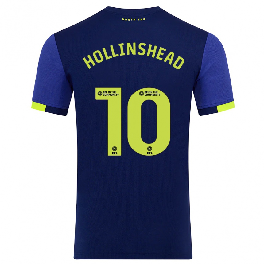 נשים כדורגל אמילי הולינשיד #10 כחול נייבי צהוב הרחק ג'רזי 2025/26