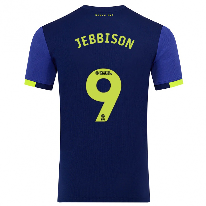 נשים כדורגל דניאל ג'ביסון #9 כחול נייבי צהוב הרחק ג'רזי 2025/26