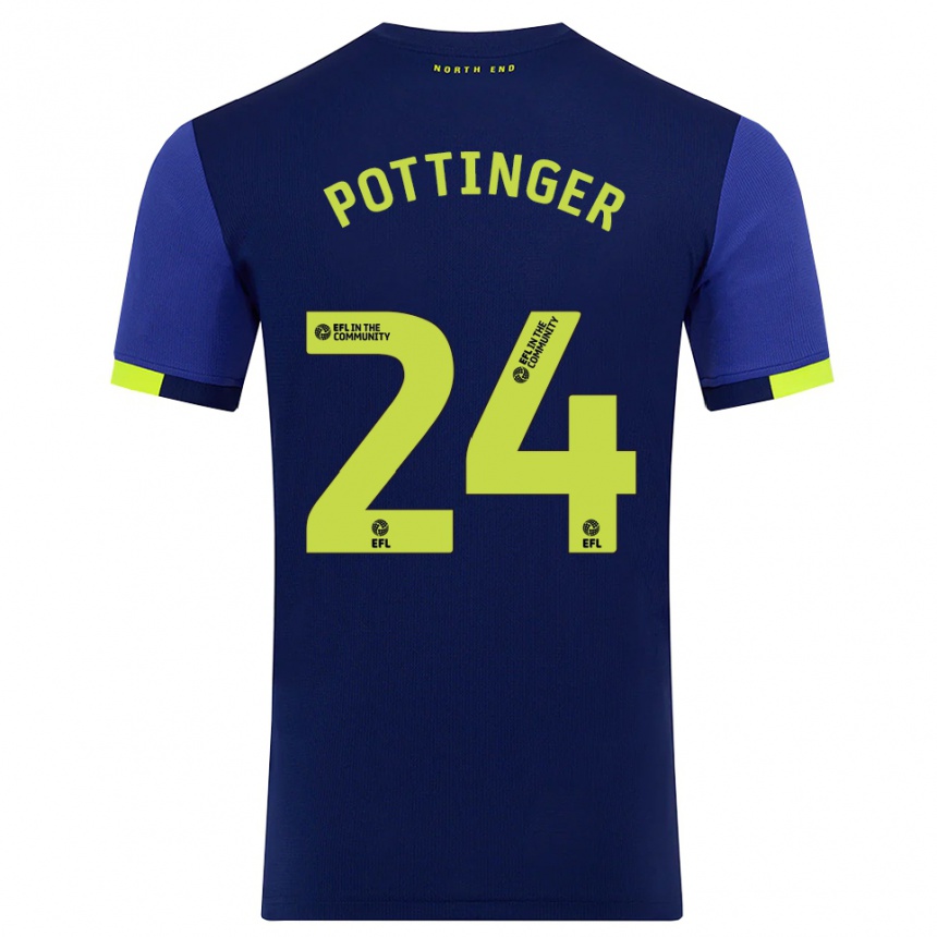 נשים כדורגל Kaya Pottinger #24 כחול נייבי צהוב הרחק ג'רזי 2025/26