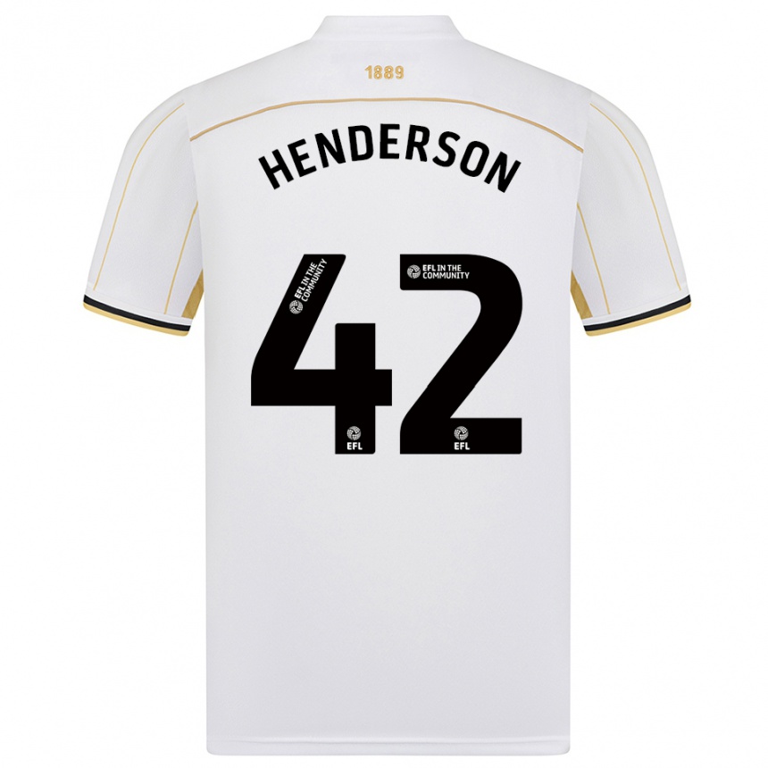 נשים כדורגל פייטון הנדרסון #42 לבן זהב הרחק ג'רזי 2025/26