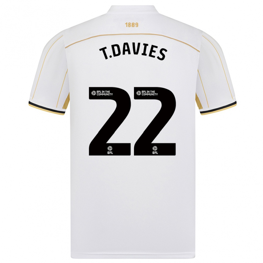 נשים כדורגל תומאס דייוויס #22 לבן זהב הרחק ג'רזי 2025/26