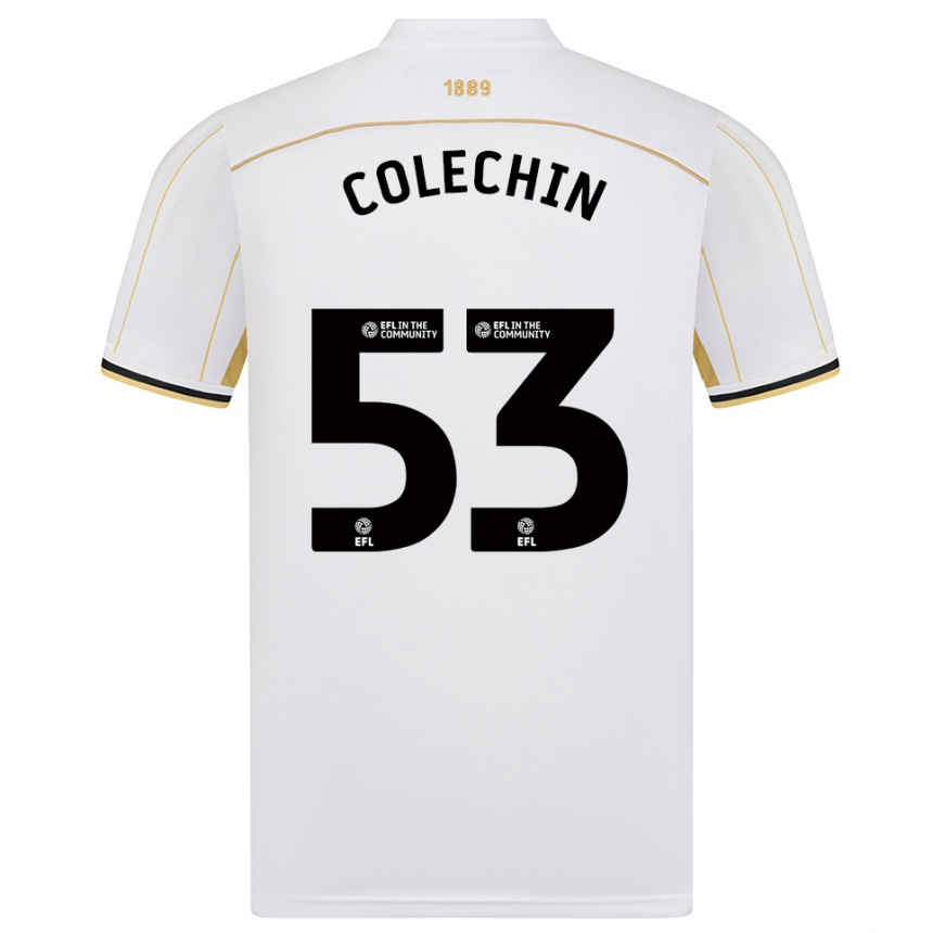 נשים כדורגל Sam Colechin #53 לבן זהב הרחק ג'רזי 2025/26