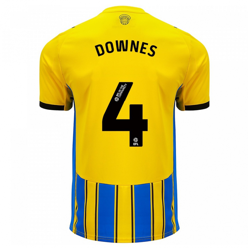 נשים כדורגל פלין דאונס #4 כחול צהוב הרחק ג'רזי 2025/26