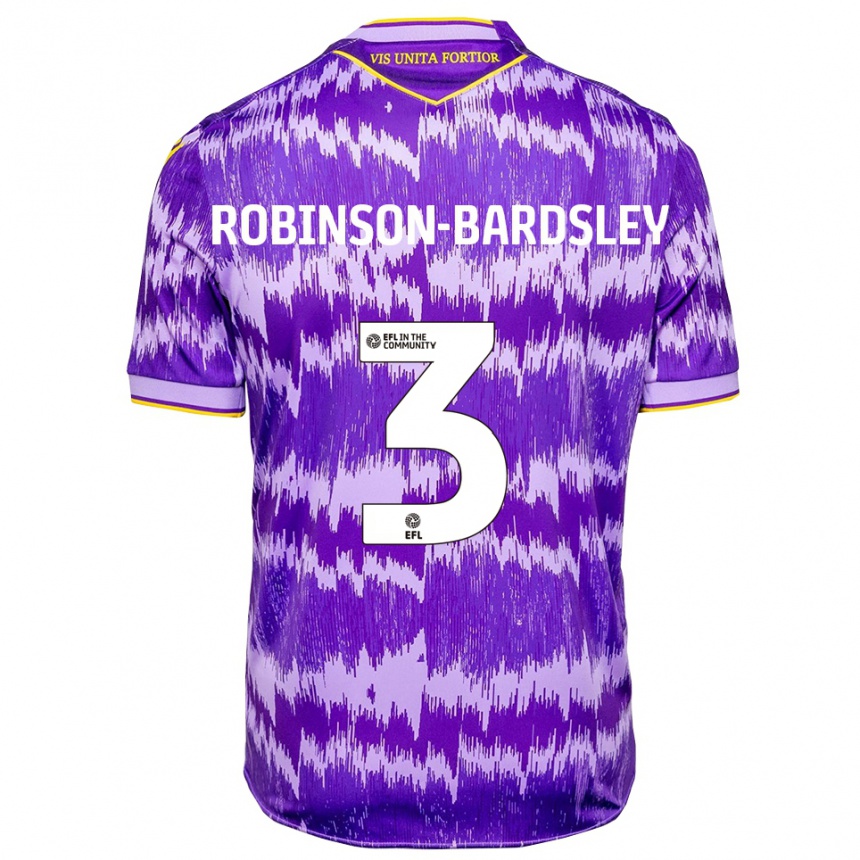 נשים כדורגל Rocco Robinson-Bardsley #3 סגול צהוב הרחק ג'רזי 2025/26