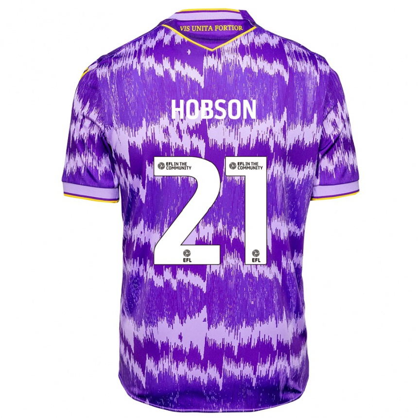 נשים כדורגל אליזבת הובסון #21 סגול צהוב הרחק ג'רזי 2025/26