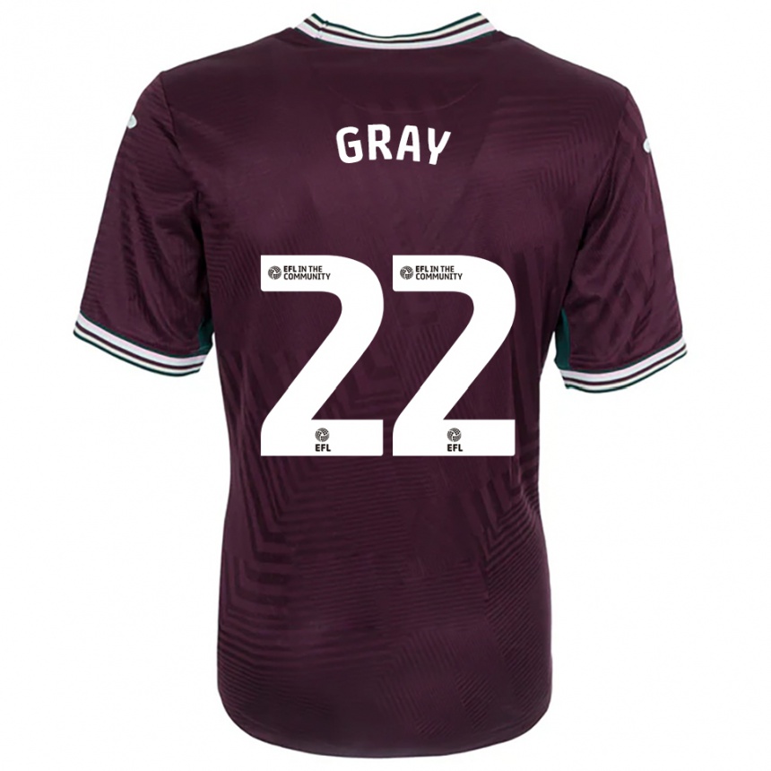 נשים כדורגל Harvey Gray #22 חלודה אדום לבן הרחק ג'רזי 2025/26